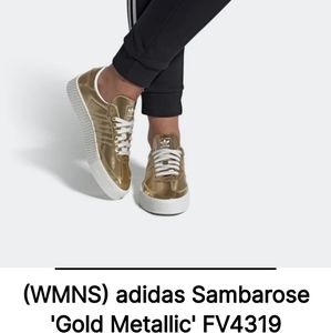 Adidas sambarose w metallic gold shoes